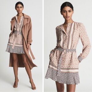 NWT Reiss Georgie Mixed Print Mini Dress